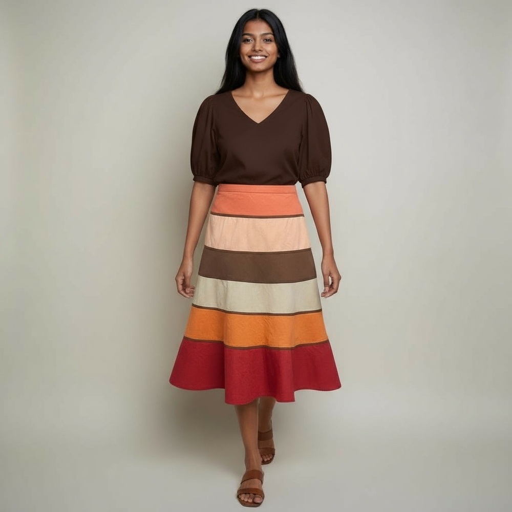 BCBGMaxAzria Multicolor A-Line Skirt